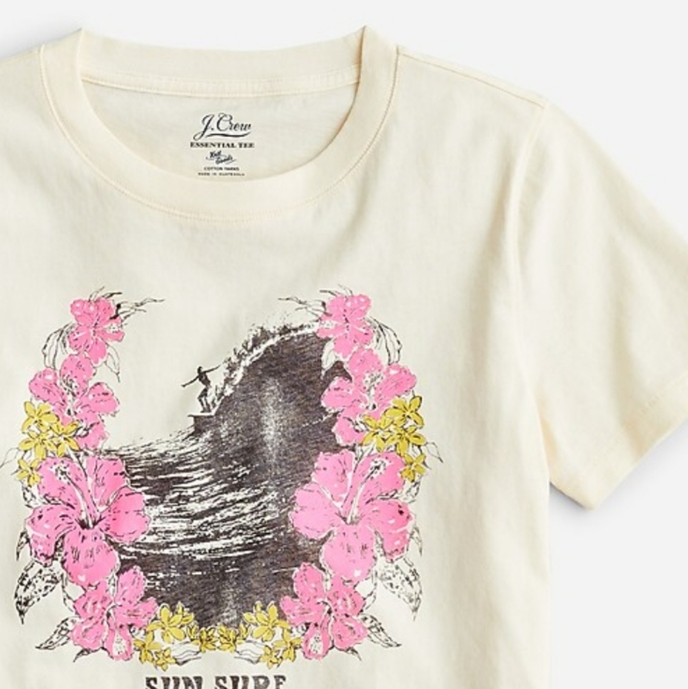DONATED NWT J. Crew Broken-in Jersey "Sun Surf" Graphic T-Shirt DONATING 3/19 - Picture 2 of 5